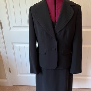 Ann Taylor Elegant Black Women's Dress with Matching Tailored Jacket